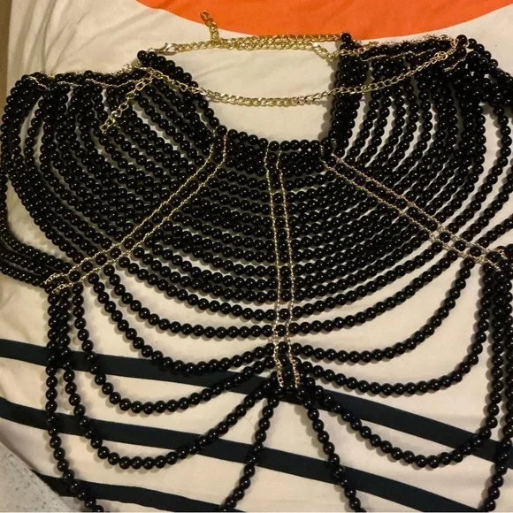 Pearl Body Chain Hand-woven Pearl Shawl Fashion  Body Jewelry By Bodily - Picture 5 of 15